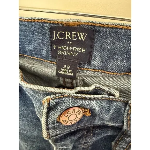 J.Crew 9” High Rise Skinny Jeans – Size 29 Stretch Denim, Medium Wash 27" Inseam - Picture 3 of 3